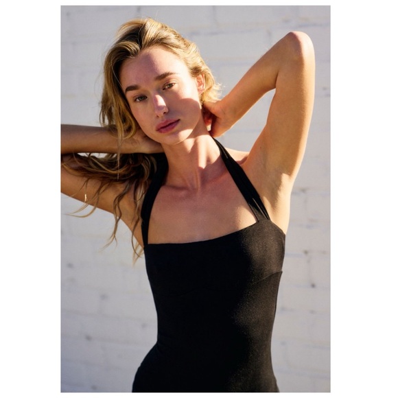 FREE PEOPLE Clara One Piece Jumper Large *Easy Effortless Style!* Black NWT’S! - Picture 4 of 6